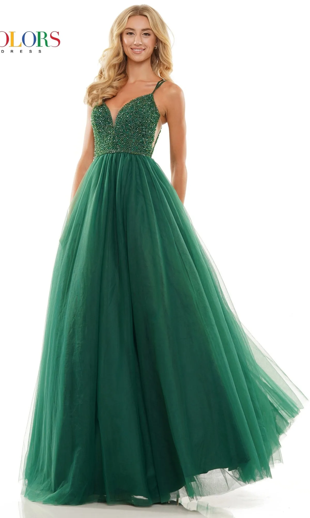 Beaded-Bodice Long Poofy Prom Ball Gown 2382 sold by PromGirl product image thumbnail 3