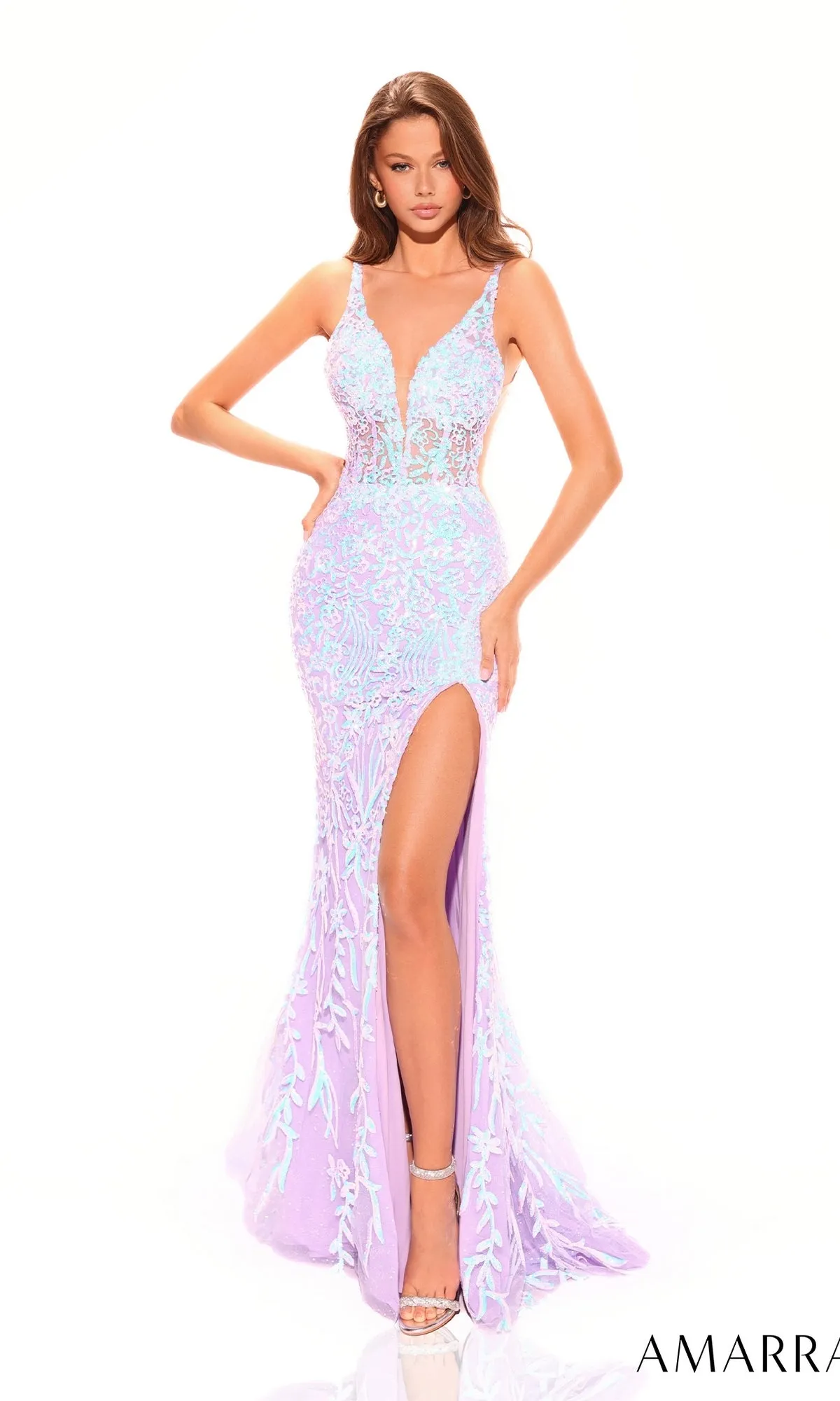 Amarra Sequin-Embroidered Long Prom Dress 88751 sold by PromGirl product image thumbnail 4