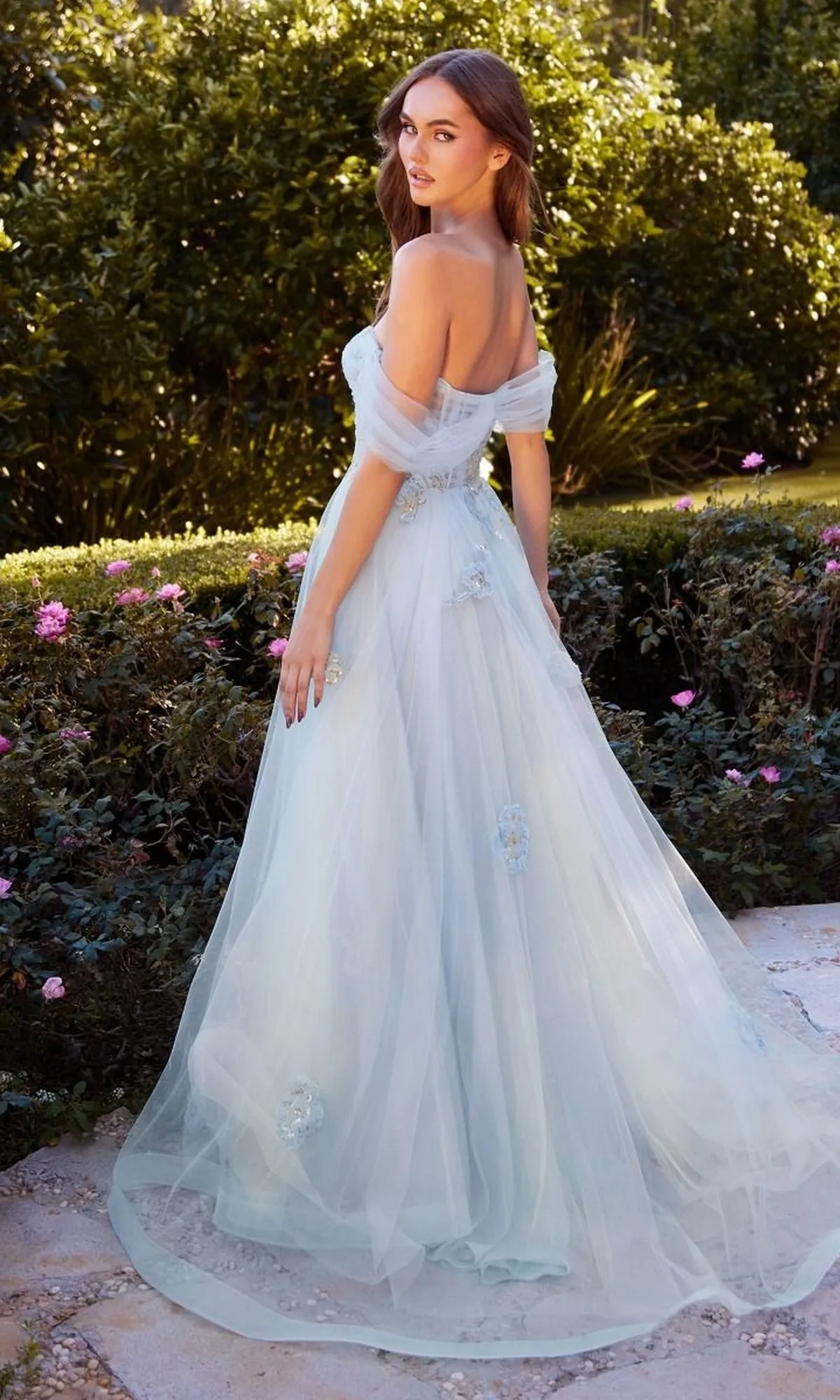 Long Blue Prom Ball Gown: Andrea and Leo A1246 sold by PromGirl product image thumbnail 2