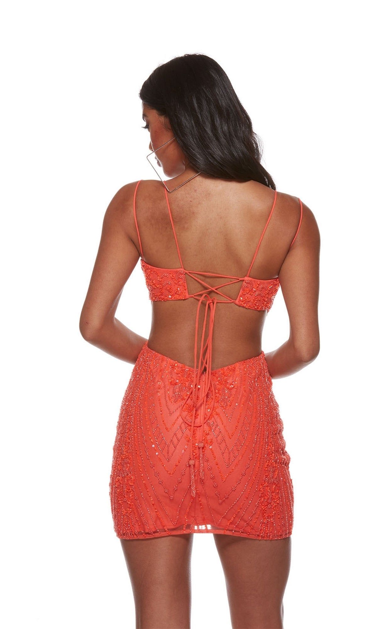 Hand-Beaded Short Cut-Out Homecoming Dress 4644 sold by PromGirl product image thumbnail 5