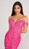 Lace-Embroidered Off-Shoulder Long Mermaid Gown sold by PromGirl