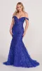 Lace-Embroidered Off-Shoulder Long Mermaid Gown sold by PromGirl