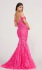 Lace-Embroidered Off-Shoulder Long Mermaid Gown sold by PromGirl