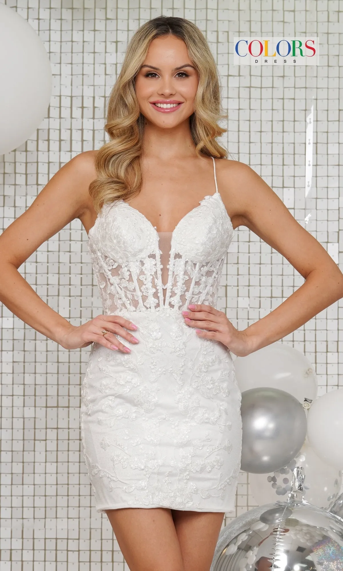 Colors Dress Pastel Glitter Homecoming Dress 3336 sold by PromGirl product image thumbnail 5