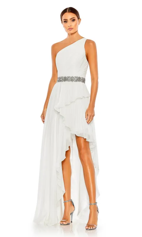 One-Shoulder White High-Low Formal Dress 49532 sold by PromGirl