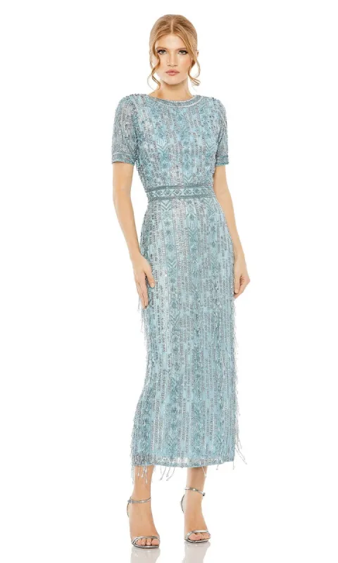 Midi Fringe Wedding-Guest Dress: Mac Duggal 5980 sold by PromGirl