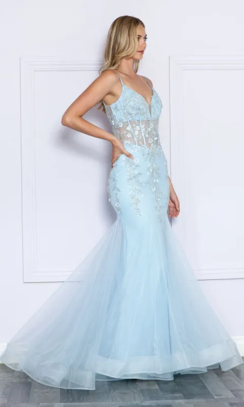 Sheer-Corset-Bodice Long Mermaid Prom Dress 9374 sold by PromGirl