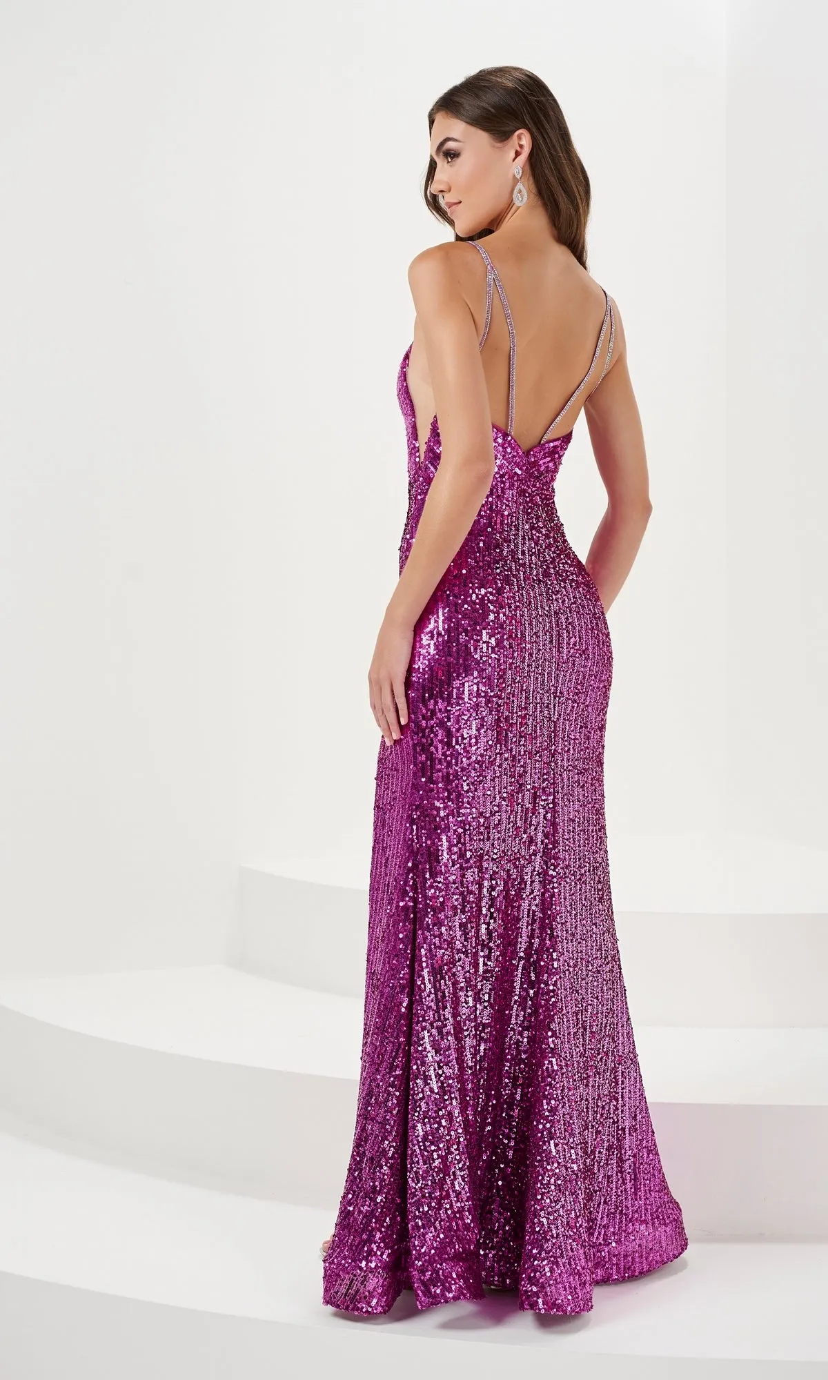 Illusion-Sides Long Sequin Prom Dress 14171 sold by PromGirl product image thumbnail 2