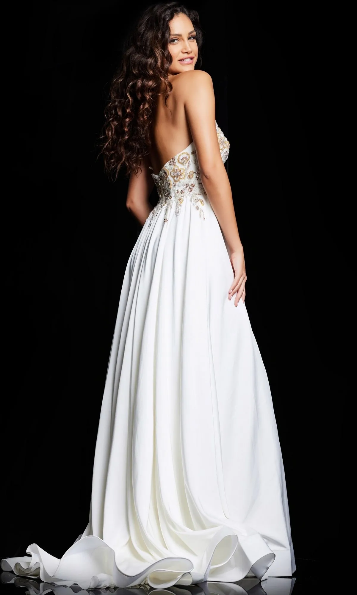 Jovani Strapless Long Embroidered Prom Dress 23937 sold by PromGirl product image thumbnail 2
