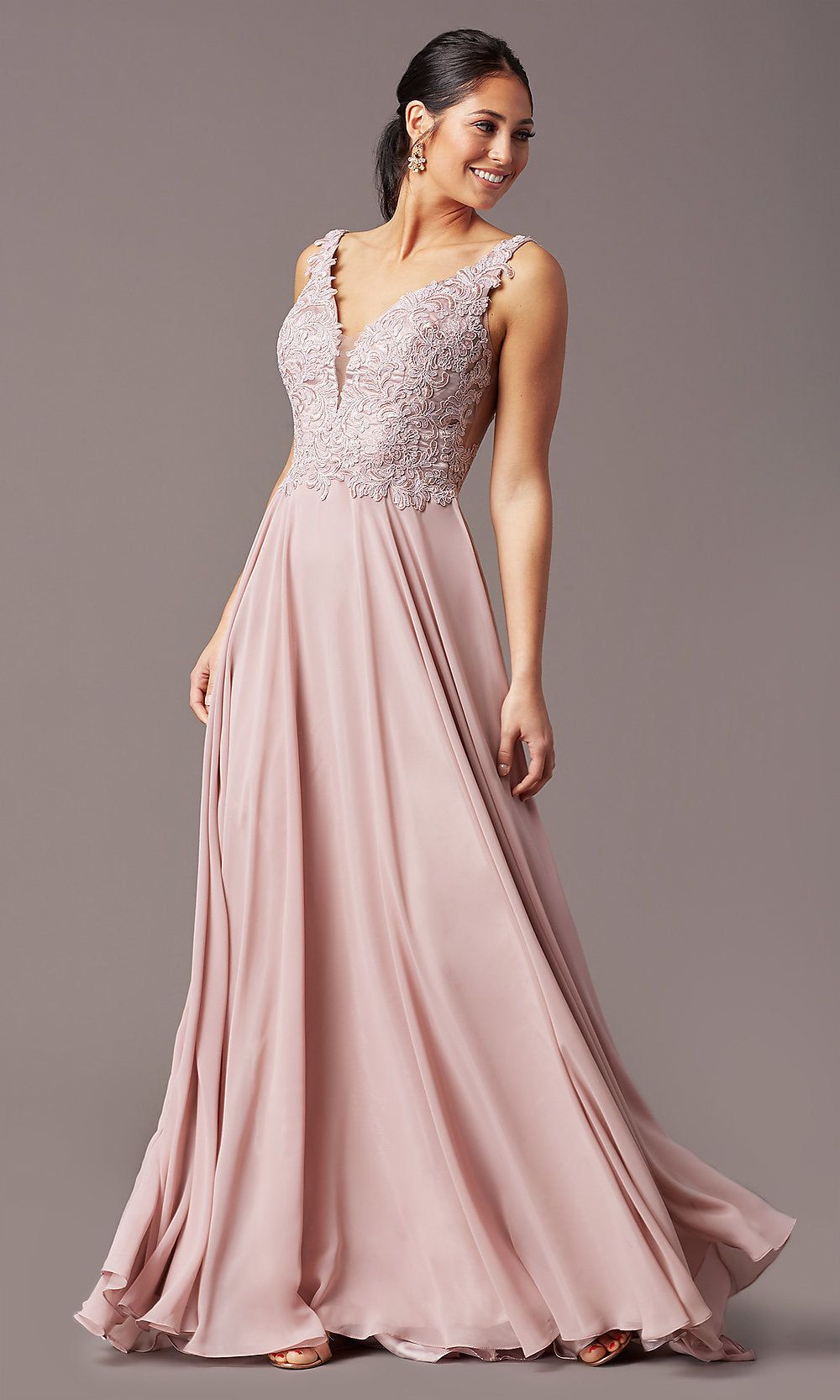 Long Sleeveless V-Neck Prom Dress by PromGirl sold by PromGirl product image thumbnail 4