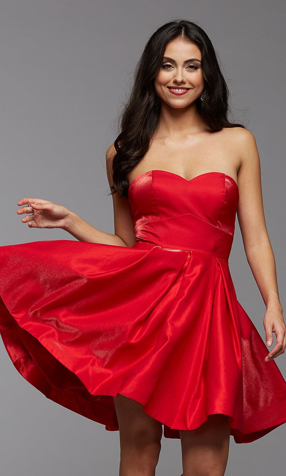 Short Simple Prom Dress with Pockets sold by PromGirl