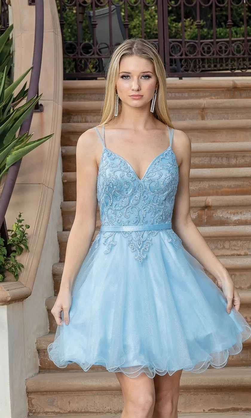 Lace-Up-Back Short Babydoll Homecoming Dress 3315 sold by PromGirl product image thumbnail 4
