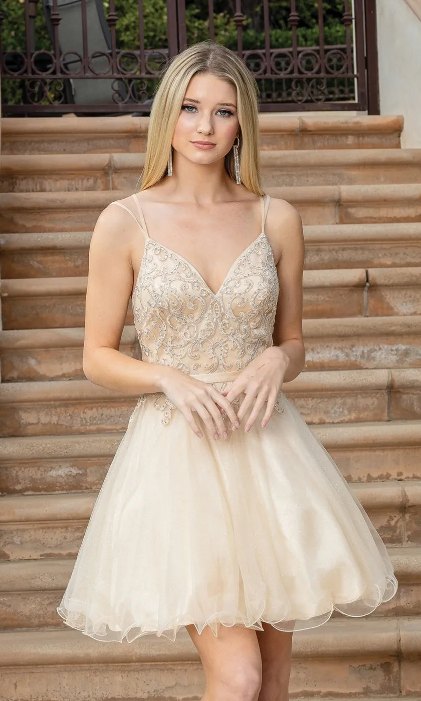 Lace-Up-Back Short Babydoll Homecoming Dress 3315 sold by PromGirl product image thumbnail 5