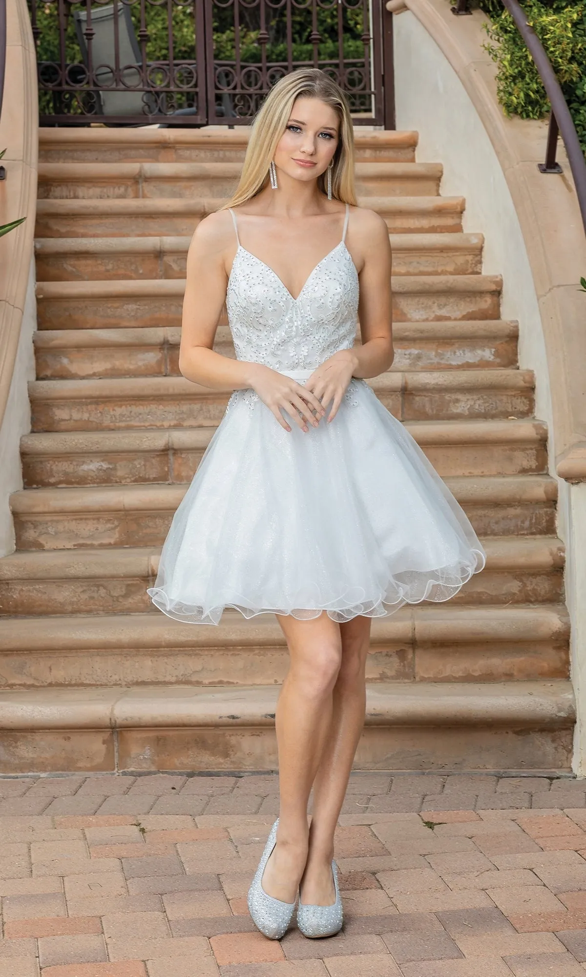 Lace-Up-Back Short Babydoll Homecoming Dress 3315 sold by PromGirl