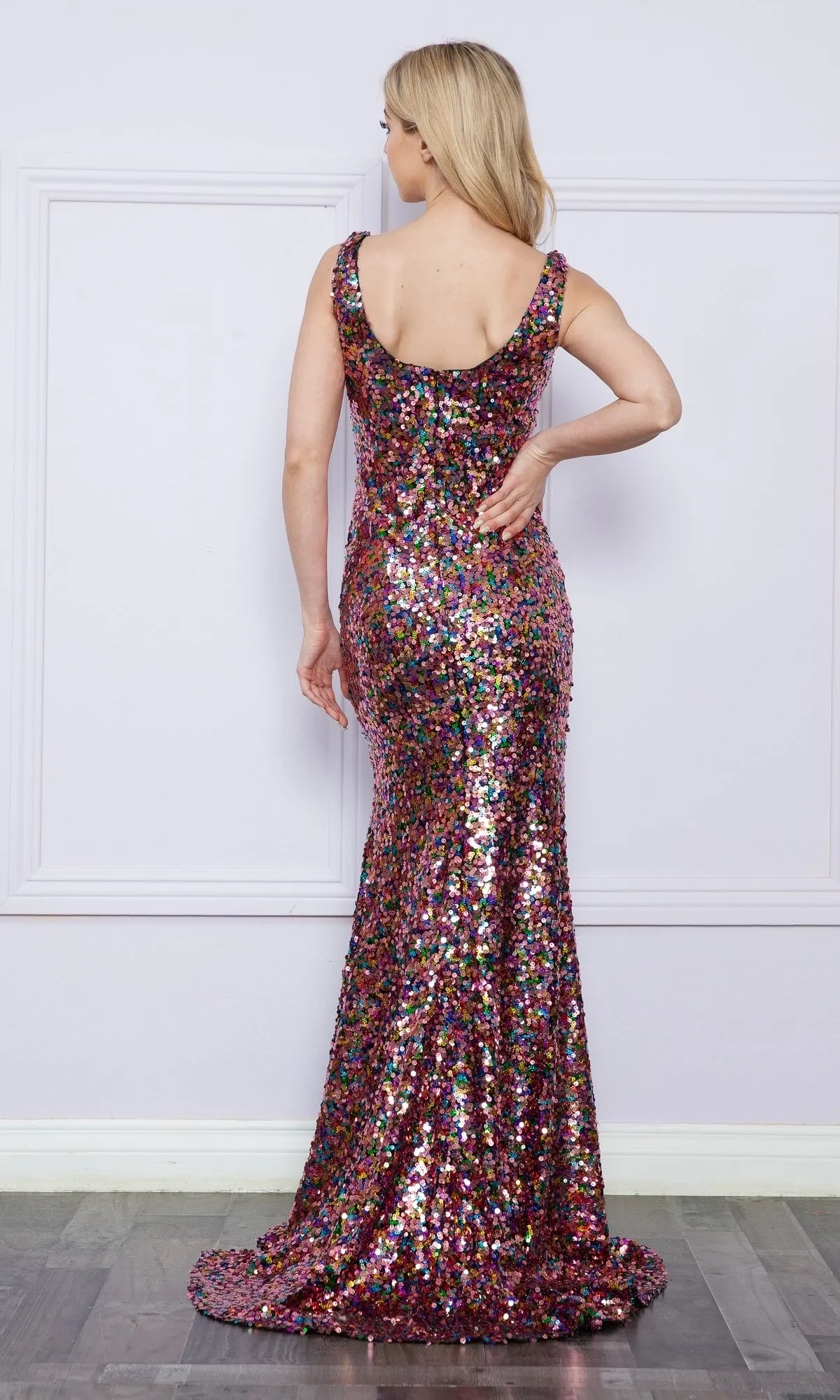 Scoop-Neck Long Sequin Prom Dress 9174 sold by PromGirl product image thumbnail 4