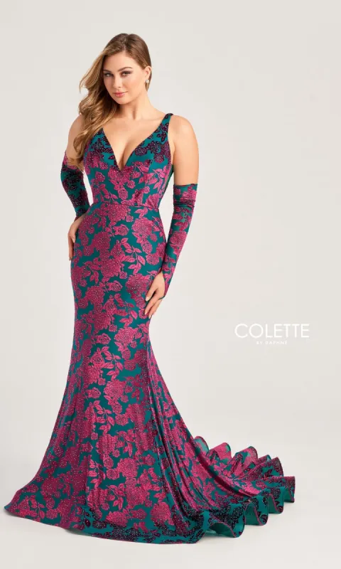 Colette Long Beaded Mermaid Prom Dress CL5121 sold by PromGirl