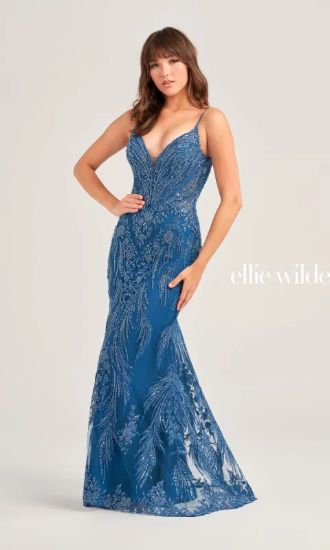 Sleek Ellie Wilde Long Designer Prom Dress EW35095 made by PromGirl