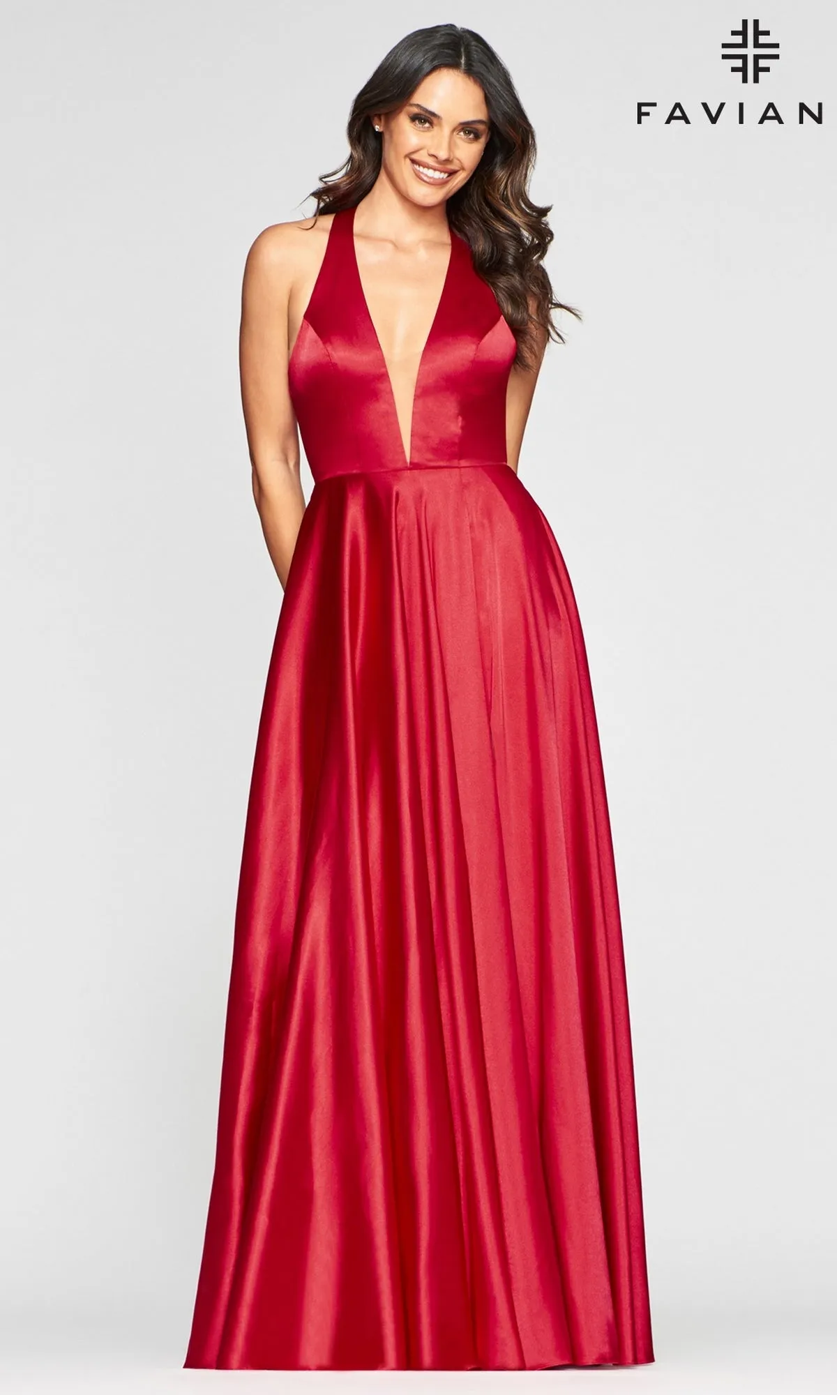 Faviana Long A-Line Prom Dress with Pockets sold by PromGirl product image thumbnail 3