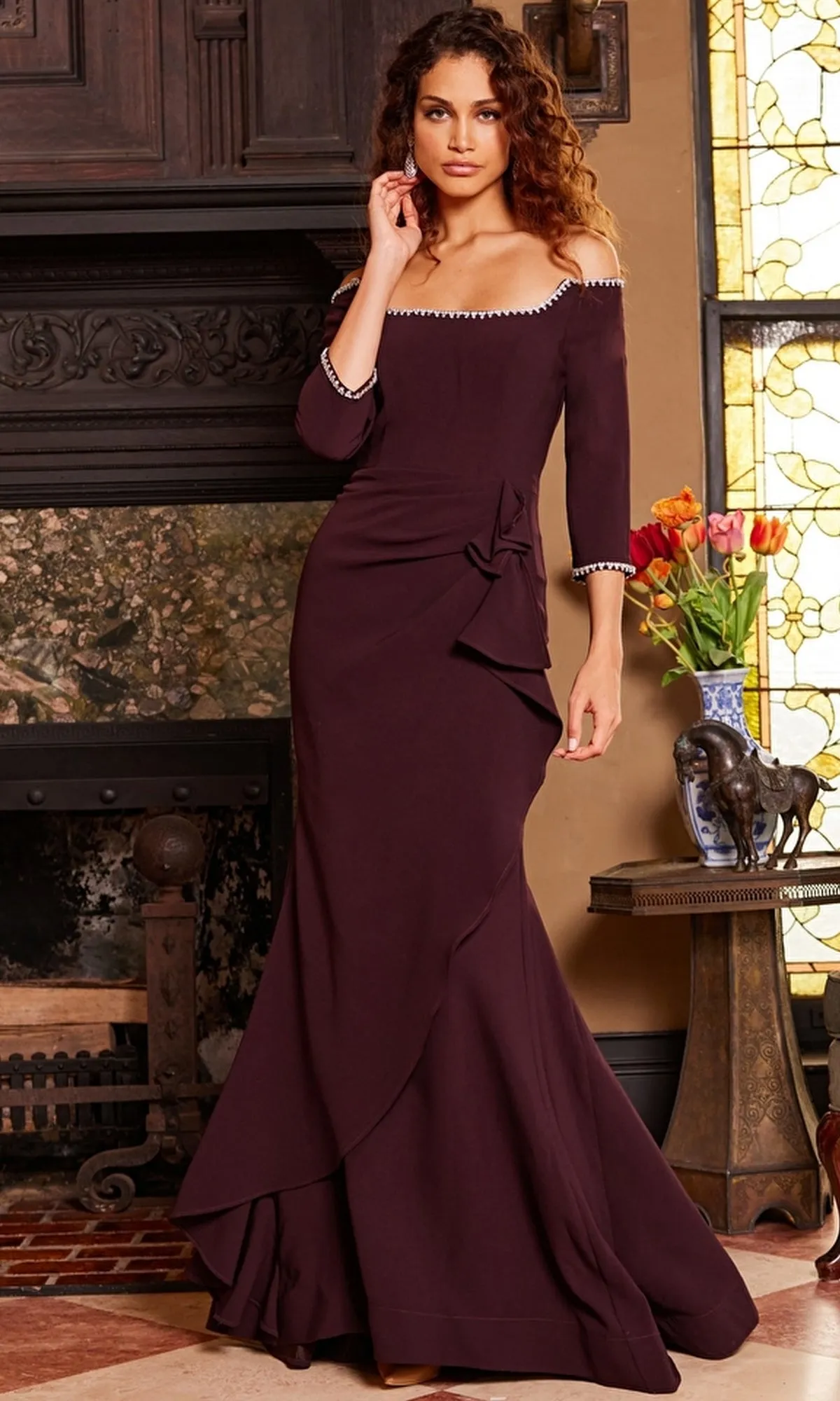 Jovani Long Formal Dress with Bead Trim 23190 sold by PromGirl product image thumbnail 3