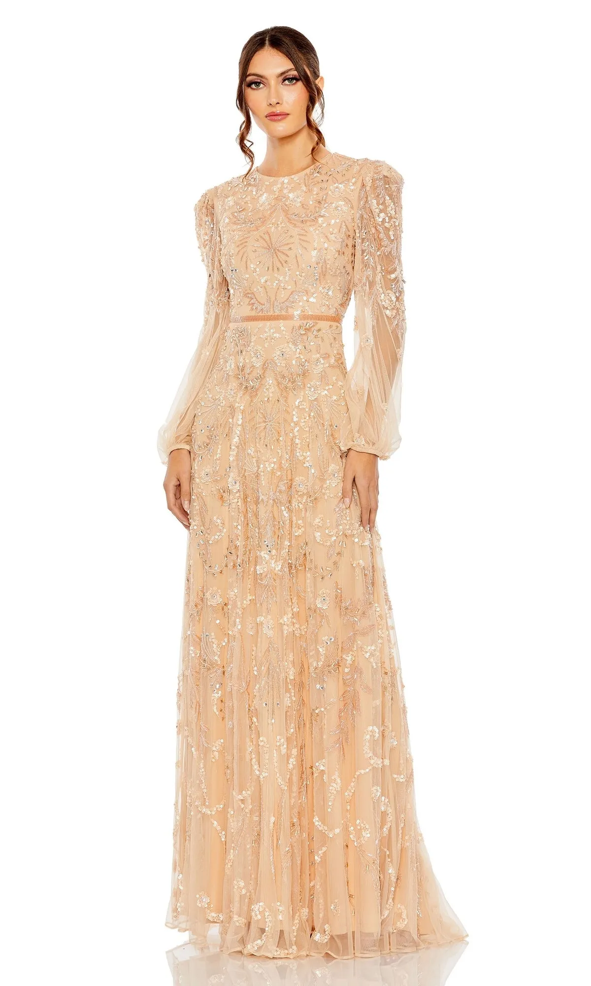 Long Sleeve Beaded Formal Gown: Mac Duggal 93930 sold by PromGirl product image thumbnail 3