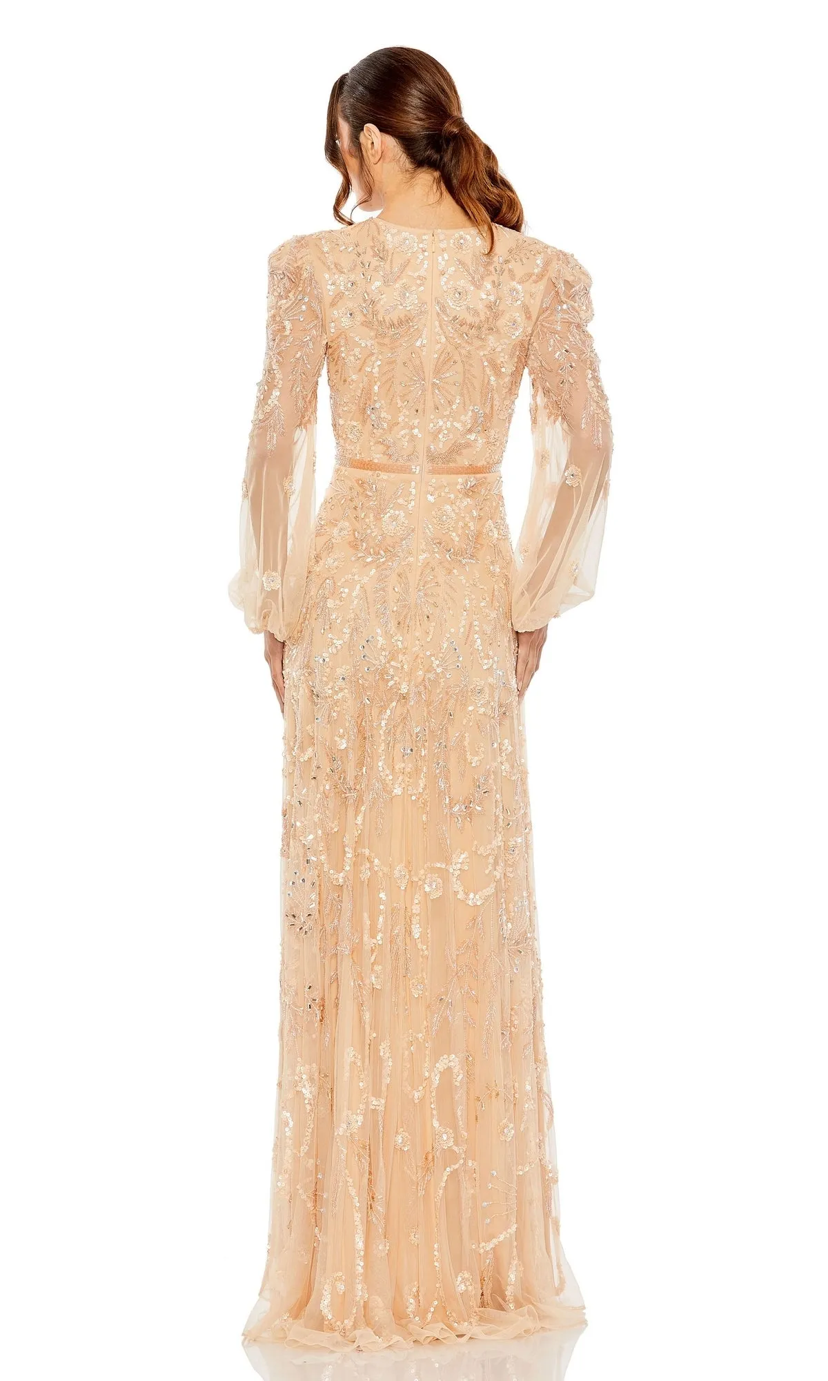 Long Sleeve Beaded Formal Gown: Mac Duggal 93930 sold by PromGirl product image thumbnail 4