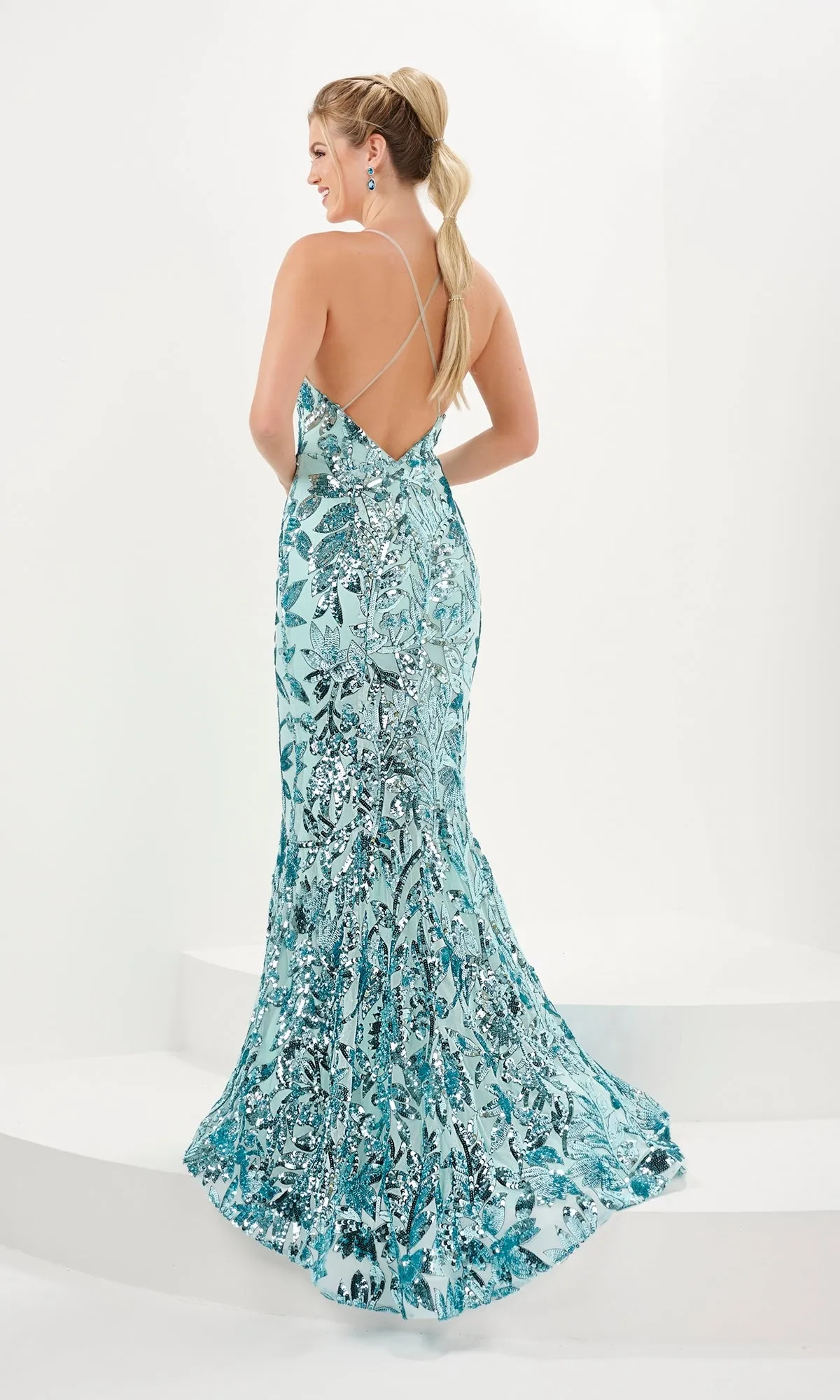 Tiffany Backless Mermaid Sequin Prom Dress 16077 sold by PromGirl product image thumbnail 2