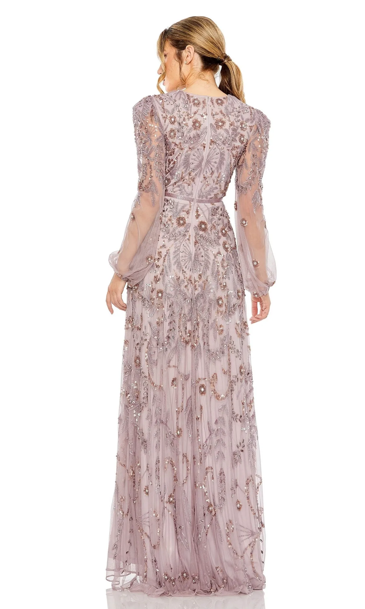 Long Sleeve Beaded Formal Gown: Mac Duggal 93930 sold by PromGirl product image thumbnail 2
