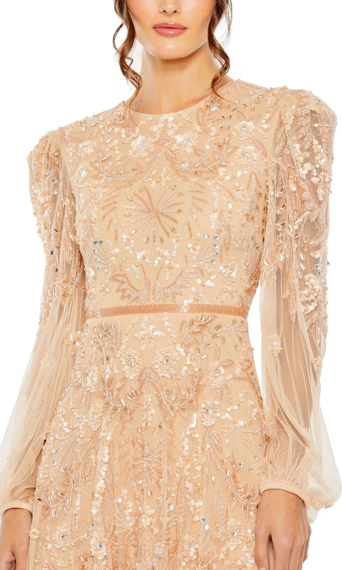 Long Sleeve Beaded Formal Gown: Mac Duggal 93930 sold by PromGirl product image thumbnail 5