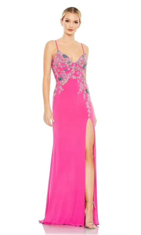 Low-Back Candy Pink Beaded Long Prom Dress 42006 sold by PromGirl