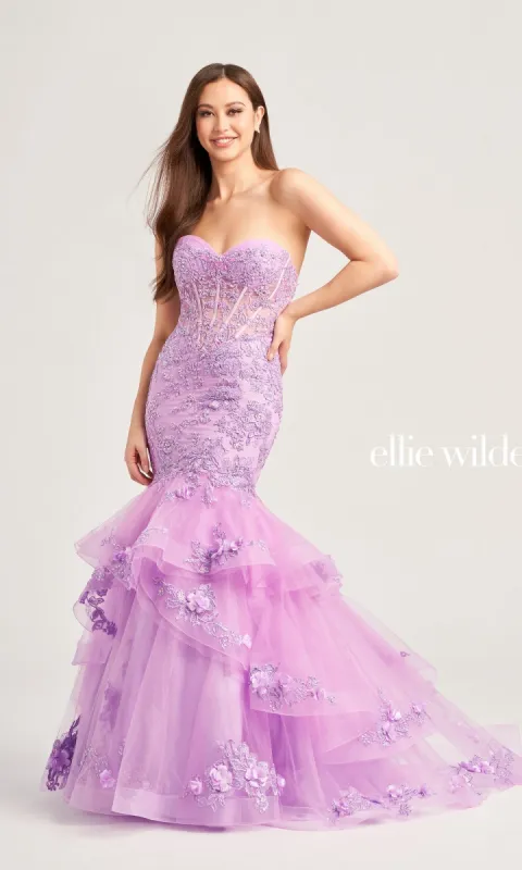 Strapless Ellie Wilde Mermaid Prom Dress EW35239 sold by PromGirl