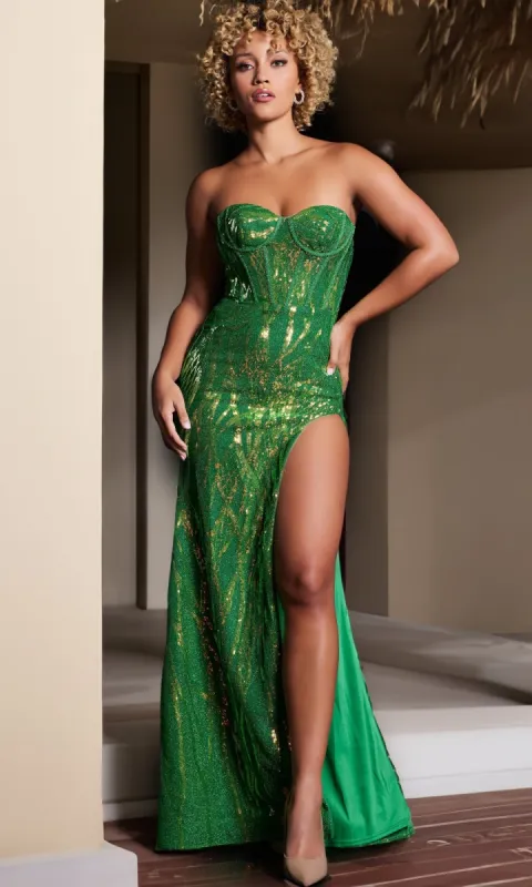 JVN by Jovani Green Prom Dress JVN38598 sold by PromGirl