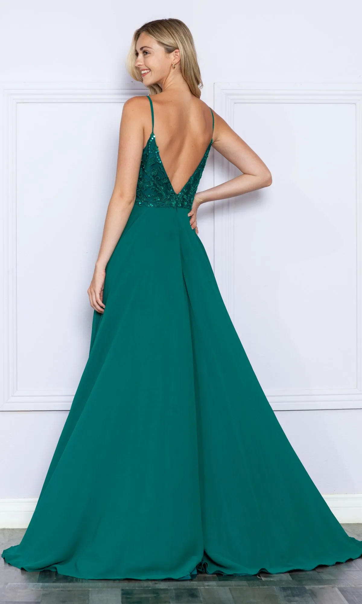 Sequin-Bodice Long A-Line Prom Dress 9368 sold by PromGirl product image thumbnail 2