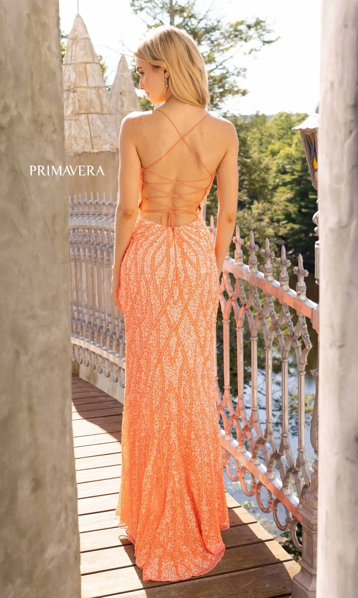 Long Beaded Primavera Prom Gown 3959 sold by PromGirl product image thumbnail 2