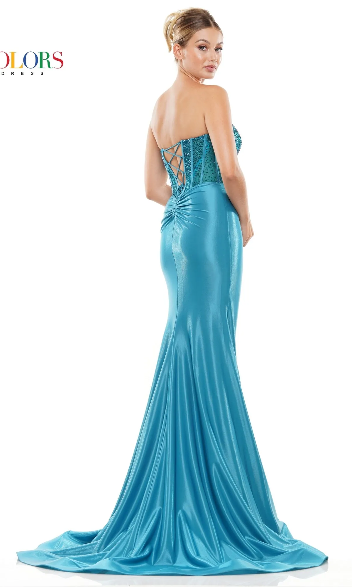 Beaded-Bodice Strapless Long Prom Dress 3138 sold by PromGirl product image thumbnail 2