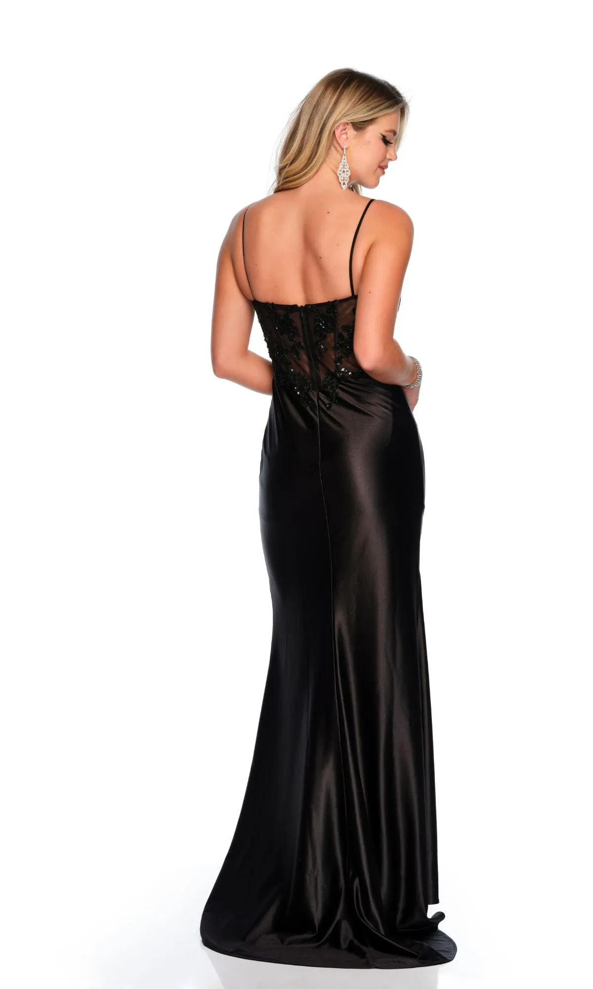 Sheer-Bodice Long Prom Dress: Dave & Johnny 11330 sold by PromGirl product image thumbnail 2