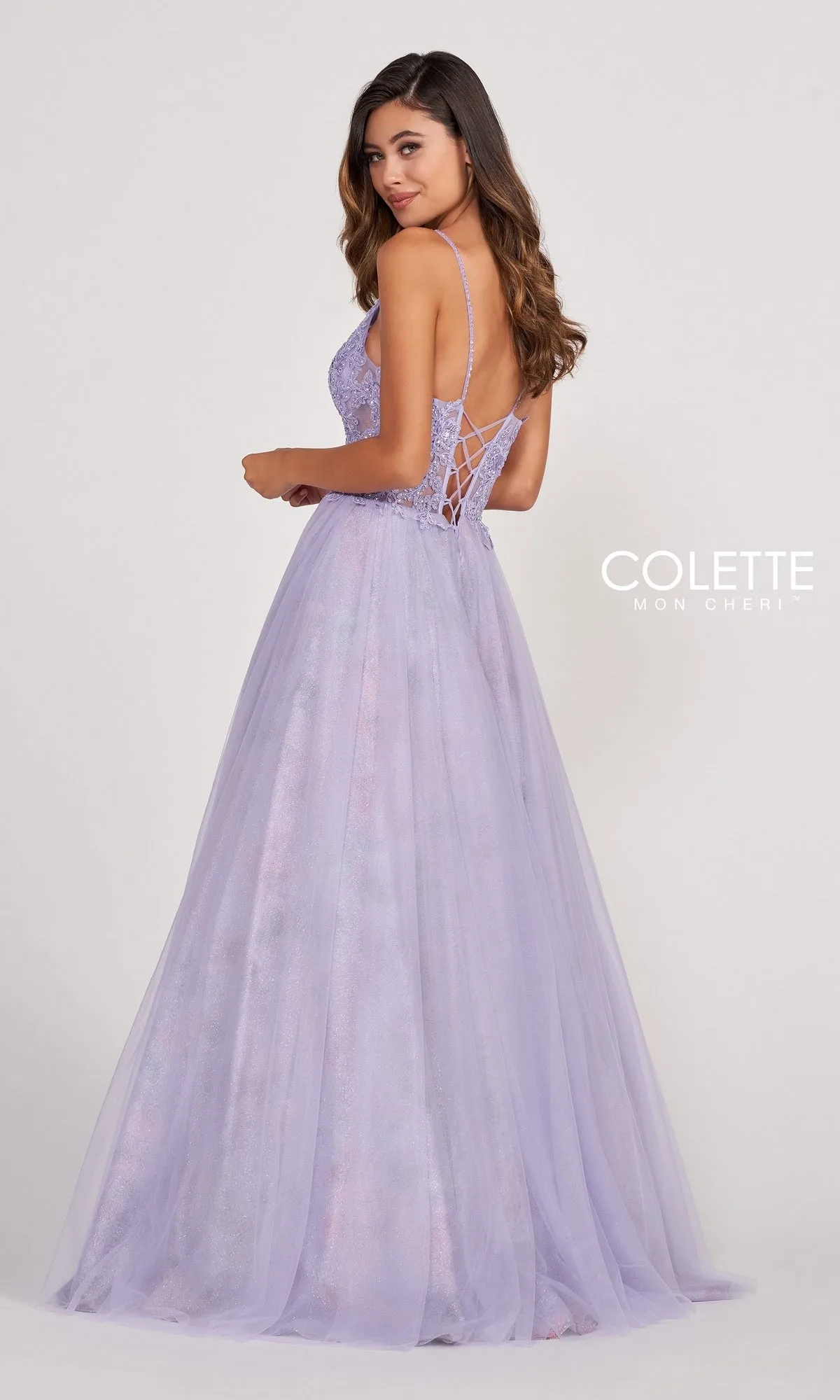 Pastel Long Tulle Prom Ball Gown by Colette sold by PromGirl product image thumbnail 2