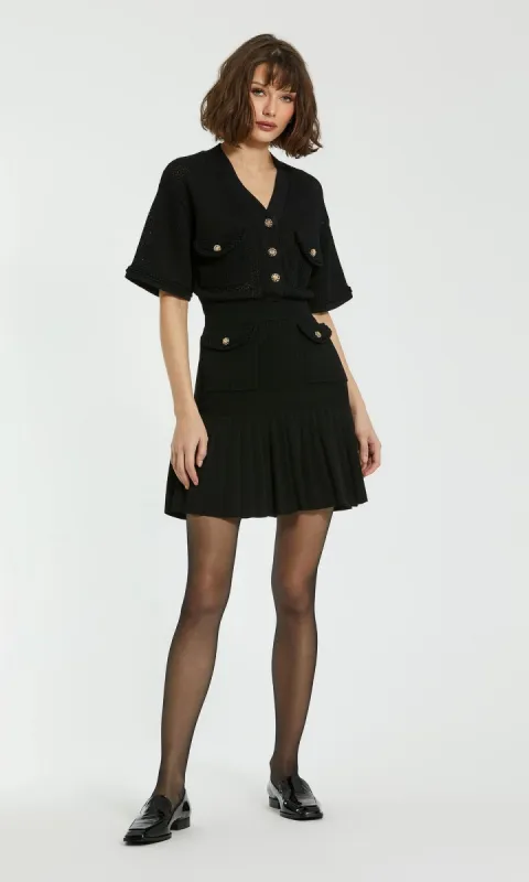 Mac Duggal Black Knit Wedding-Guest Dress K10042 sold by PromGirl