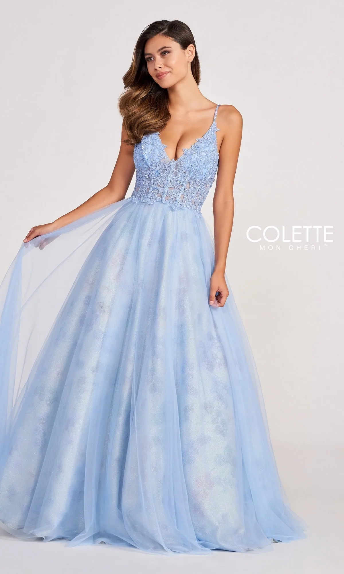 Pastel Long Tulle Prom Ball Gown by Colette sold by PromGirl product image thumbnail 3