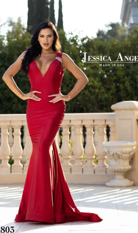 Backless Long V-Neck Prom Dress: Jessica Angel 803 sold by PromGirl