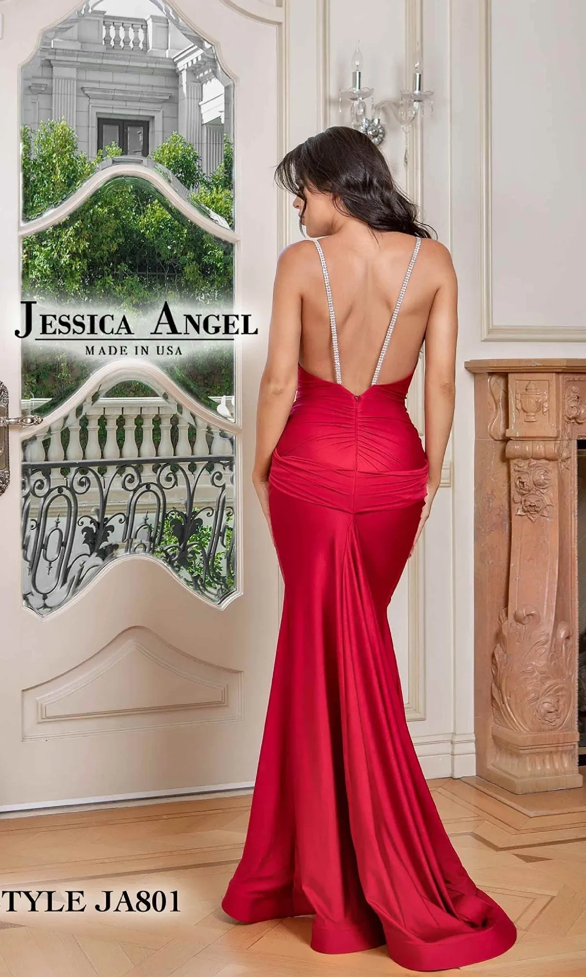 Plunging V-Neck Long Prom Dress: Jessica Angel 801 sold by PromGirl product image thumbnail 2