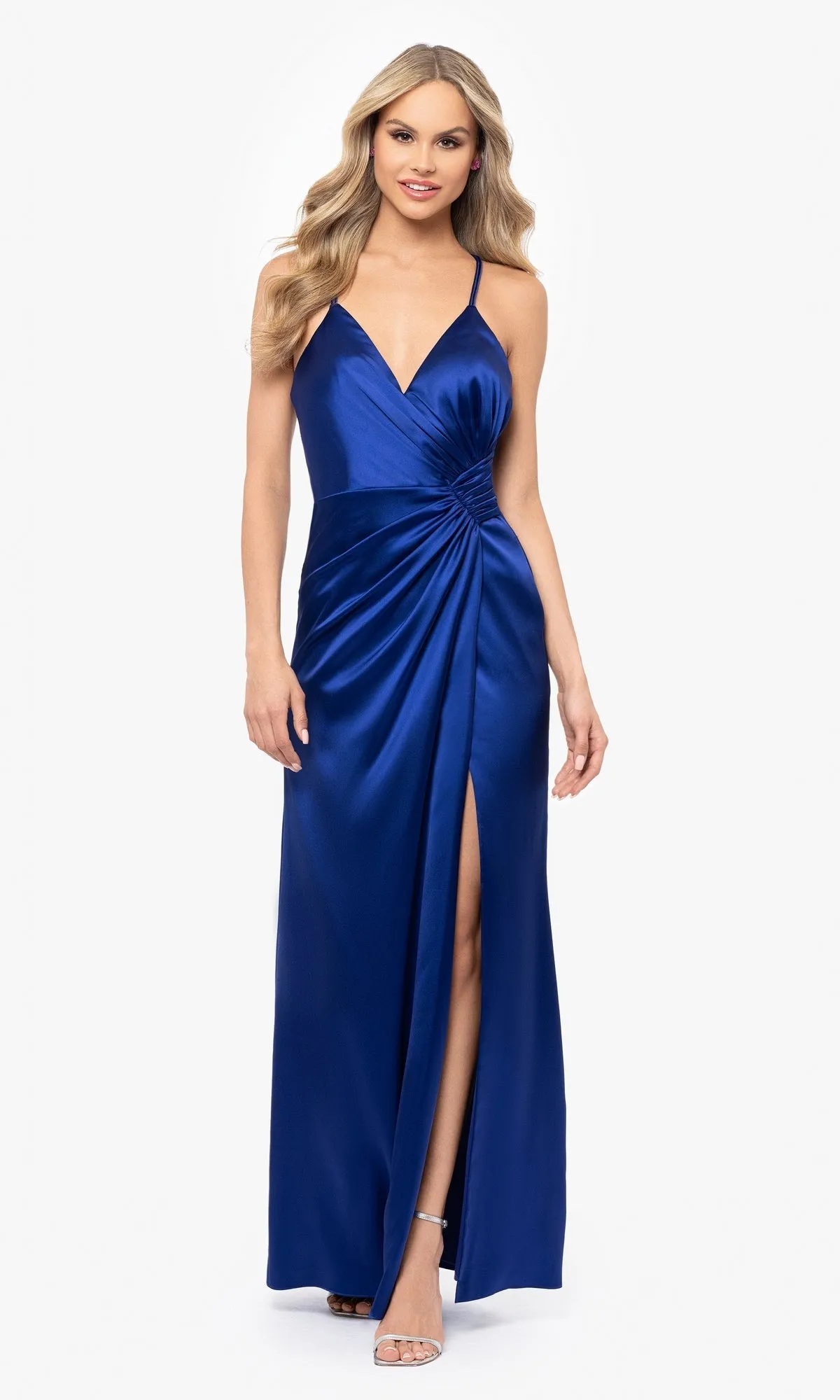 Long Stretch Satin Prom Dress: Blondie Nites 5119N sold by PromGirl product image thumbnail 4