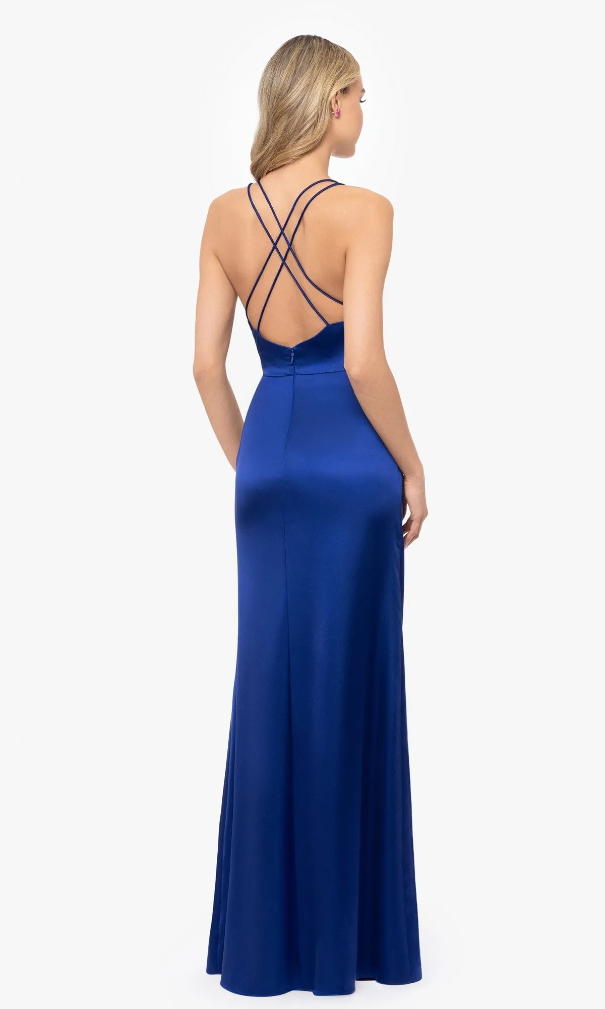 Long Stretch Satin Prom Dress: Blondie Nites 5119N sold by PromGirl product image thumbnail 2