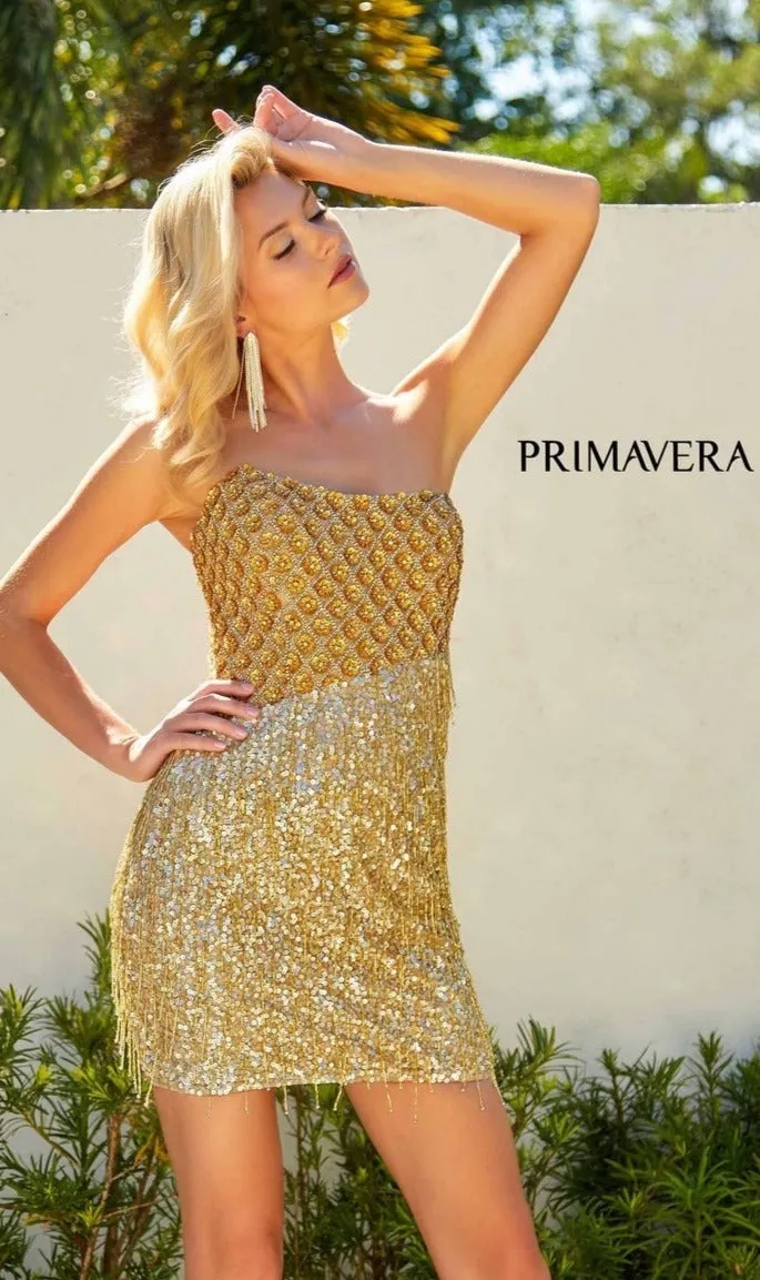Strapless Fringe Hoco Dress: Primavera 4229 sold by PromGirl product image thumbnail 3