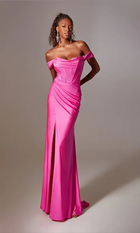 Off-Shoulder Long Prom Dress: Aerie Couture 277 sold by PromGirl