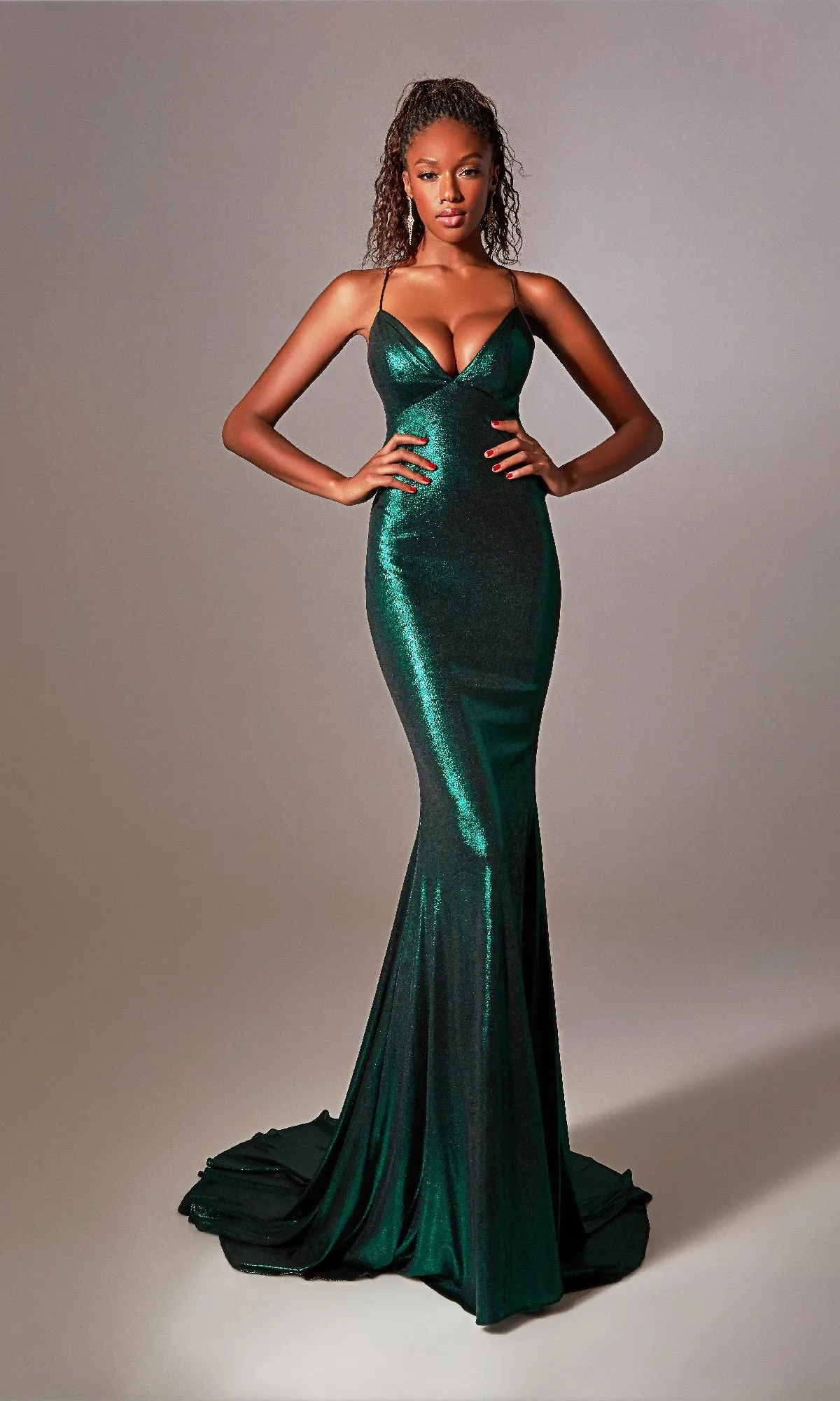 Long Metallic Prom Dress: Aerie Couture 274 sold by PromGirl