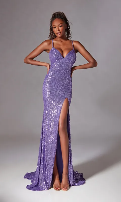 Strappy Long Sequin Prom Dress: Aerie Couture 261 sold by PromGirl
