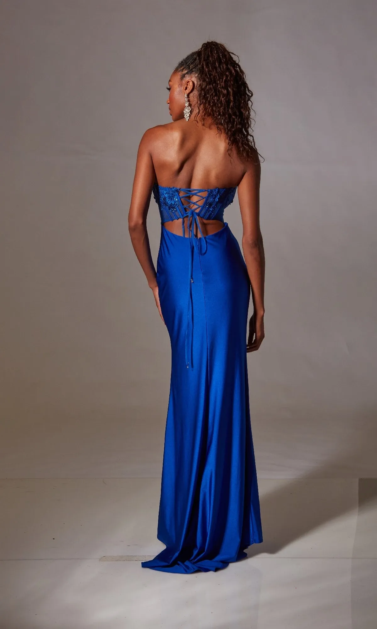 Blue Strapless Long Prom Dress: Aerie Couture 248 sold by PromGirl product image thumbnail 2