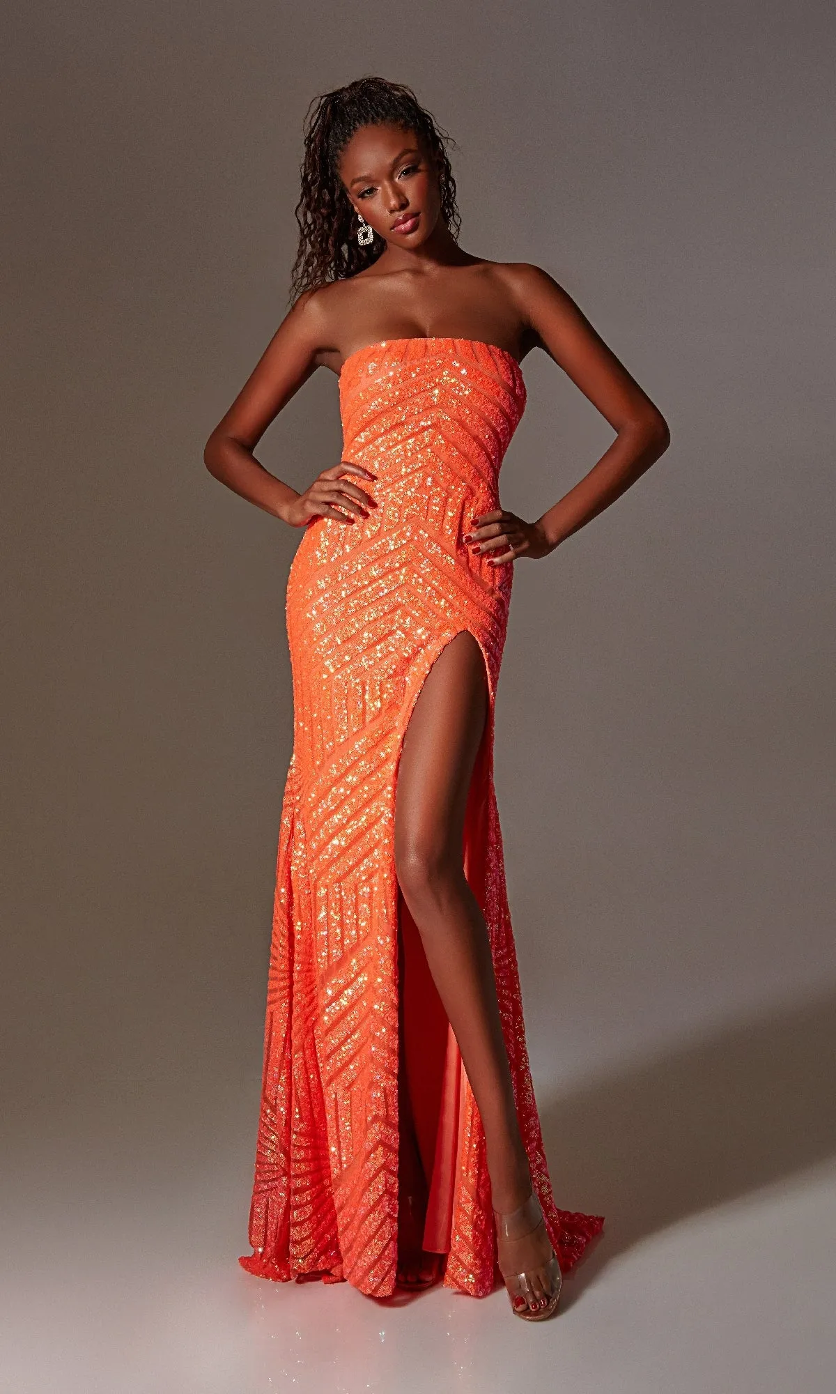 Strapless Long Sequin Prom Gown: Aerie Couture 243 sold by PromGirl product image thumbnail 3