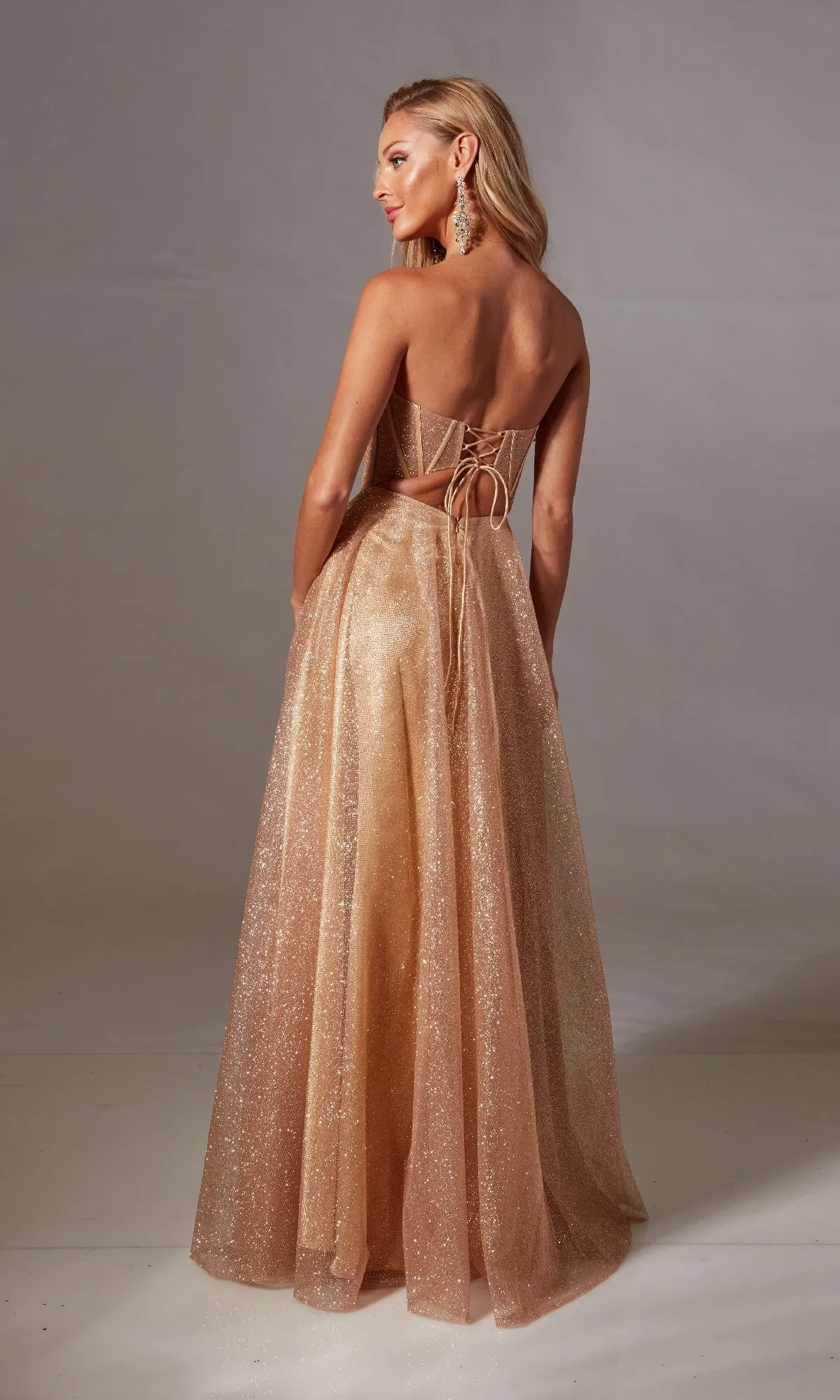 Long Glitter Corset Prom Dress: Aerie Couture 237 sold by PromGirl product image thumbnail 2