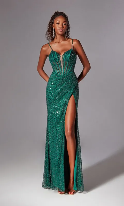 Sequin Long Corset Prom Dress: Aerie Couture 234 sold by PromGirl